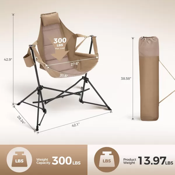 LETS CAMP Hammock Camping Chair Lightweight Portable Outdoor Chair for Camping and Hiking Supports 300lbsBlueKhaki