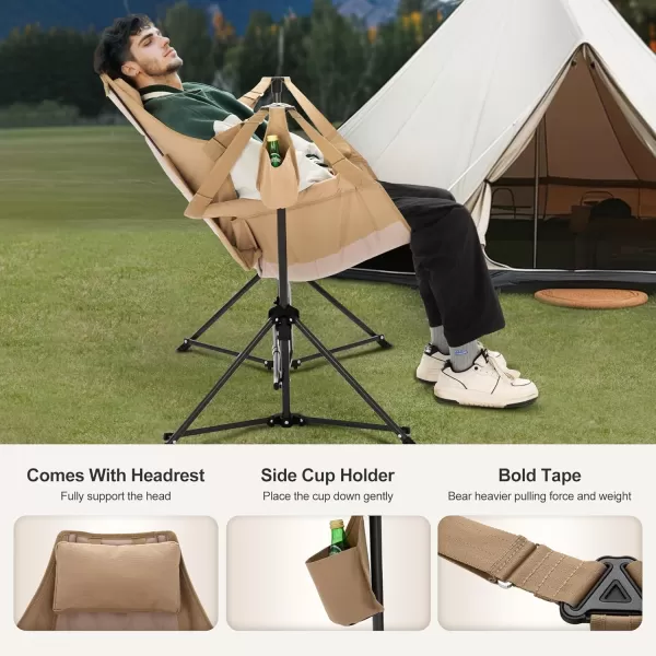 LETS CAMP Hammock Camping Chair Lightweight Portable Outdoor Chair for Camping and Hiking Supports 300lbsBlueKhaki