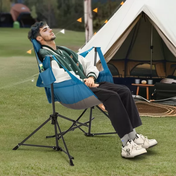 imageLETS CAMP Hammock Camping Chair Lightweight Portable Outdoor Chair for Camping and Hiking Supports 300lbsBlueBlue