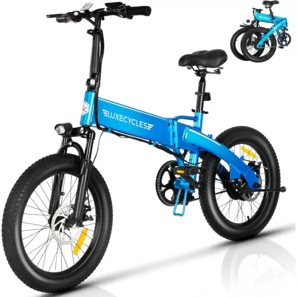 imageLETS CAMP Electric Bike Foldable 1420quot Tire 500W1000W Peak Motor 20Mph28Mph Folding Ebike48V 13AH Removable BatteryLCD DisplayElectric Bike for Adults for Commute Beach Snow20IN Sky Blue