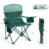 imageLETS CAMP Camping Chair 2 Pack Folding Chair with 3Can Cooler Bag Portable Lawn Chair with Cup HolderStorage Pocket Supports 225LBS Collapsible Chair for Camp Beach Picnic BlueGreen