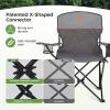imageLETS CAMP Camping Chair 2 Pack Folding Chair with 3Can Cooler Bag Portable Lawn Chair with Cup HolderStorage Pocket Supports 225LBS Collapsible Chair for Camp Beach Picnic BlueGrey