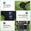 imageLETS CAMP Camping Chair 2 Pack Folding Chair with 3Can Cooler Bag Portable Lawn Chair with Cup HolderStorage Pocket Supports 225LBS Collapsible Chair for Camp Beach Picnic BlueBlack