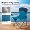 imageLETS CAMP Camping Chair 2 Pack Folding Chair with 3Can Cooler Bag Portable Lawn Chair with Cup HolderStorage Pocket Supports 225LBS Collapsible Chair for Camp Beach Picnic BlueBlue
