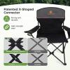 imageLETS CAMP Camping Chair 2 Pack Folding Chair with 3Can Cooler Bag Portable Lawn Chair with Cup HolderStorage Pocket Supports 225LBS Collapsible Chair for Camp Beach Picnic BlueBlack