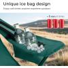 imageLETS CAMP Camping Chair 2 Pack Folding Chair with 3Can Cooler Bag Portable Lawn Chair with Cup HolderStorage Pocket Supports 225LBS Collapsible Chair for Camp Beach Picnic BlueGreen