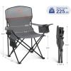 imageLETS CAMP Camping Chair 2 Pack Folding Chair with 3Can Cooler Bag Portable Lawn Chair with Cup HolderStorage Pocket Supports 225LBS Collapsible Chair for Camp Beach Picnic BlueGrey