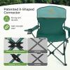 imageLETS CAMP Camping Chair 2 Pack Folding Chair with 3Can Cooler Bag Portable Lawn Chair with Cup HolderStorage Pocket Supports 225LBS Collapsible Chair for Camp Beach Picnic BlueGreen