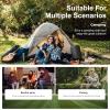 imageLETS CAMP Camping Chair 2 Pack Folding Chair with 3Can Cooler Bag Portable Lawn Chair with Cup HolderStorage Pocket Supports 225LBS Collapsible Chair for Camp Beach Picnic BlueGreen