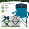 imageLETS CAMP Camping Chair 2 Pack Folding Chair with 3Can Cooler Bag Portable Lawn Chair with Cup HolderStorage Pocket Supports 225LBS Collapsible Chair for Camp Beach Picnic BlueBlue