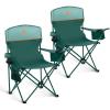 imageLETS CAMP Camping Chair 2 Pack Folding Chair with 3Can Cooler Bag Portable Lawn Chair with Cup HolderStorage Pocket Supports 225LBS Collapsible Chair for Camp Beach Picnic BlueGreen
