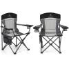 imageLETS CAMP 2 Pack Mesh Back Camping Chair Portable Folding Heavy Duty Outdoor Chair Support 330 LBS Durable Large Arm Chair with Cup Holder and Carry Bag for Camp Fishing Hiking BlackBlack