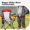 imageLETS CAMP 2 Pack Mesh Back Camping Chair Portable Folding Heavy Duty Outdoor Chair Support 330 LBS Durable Large Arm Chair with Cup Holder and Carry Bag for Camp Fishing Hiking BlackRed