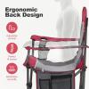 imageLETS CAMP 2 Pack Mesh Back Camping Chair Portable Folding Heavy Duty Outdoor Chair Support 330 LBS Durable Large Arm Chair with Cup Holder and Carry Bag for Camp Fishing Hiking BlackRed