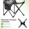 imageLETS CAMP 2 Pack Mesh Back Camping Chair Portable Folding Heavy Duty Outdoor Chair Support 330 LBS Durable Large Arm Chair with Cup Holder and Carry Bag for Camp Fishing Hiking BlackBlack