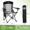 imageLETS CAMP 2 Pack Mesh Back Camping Chair Portable Folding Heavy Duty Outdoor Chair Support 330 LBS Durable Large Arm Chair with Cup Holder and Carry Bag for Camp Fishing Hiking BlackBlack