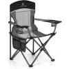 imageLETS CAMP 2 Pack Mesh Back Camping Chair Portable Folding Heavy Duty Outdoor Chair Support 330 LBS Durable Large Arm Chair with Cup Holder and Carry Bag for Camp Fishing Hiking BlackBlack