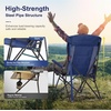 image:imageLETS CAMP Oversized Camping Chairs 2952 High Back Heavy Duty Lawn Chair Support 500LBS Portable Collapsible Chair with Cup Holder Side Pocket2 PackBlackNavy