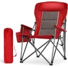 image:imageLETS CAMP Oversized Camping Chairs 2952 High Back Heavy Duty Lawn Chair Support 500LBS Portable Collapsible Chair with Cup Holder Side Pocket2 PackBlackRed