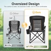 image:imageLETS CAMP Oversized Camping Chairs 2952 High Back Heavy Duty Lawn Chair Support 500LBS Portable Collapsible Chair with Cup Holder Side Pocket2 PackBlackBlack