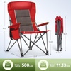 image:imageLETS CAMP Oversized Camping Chairs 2952 High Back Heavy Duty Lawn Chair Support 500LBS Portable Collapsible Chair with Cup Holder Side Pocket2 PackBlackRed