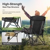 image:imageLETS CAMP Oversized Camping Chairs 2952 High Back Heavy Duty Lawn Chair Support 500LBS Portable Collapsible Chair with Cup Holder Side Pocket2 PackBlackBlack