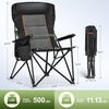image:imageLETS CAMP Oversized Camping Chairs 2952 High Back Heavy Duty Lawn Chair Support 500LBS Portable Collapsible Chair with Cup Holder Side Pocket2 PackBlackBlack