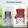 image:imageLETS CAMP Oversized Camping Chairs 2952 High Back Heavy Duty Lawn Chair Support 500LBS Portable Collapsible Chair with Cup Holder Side Pocket2 PackBlackRed