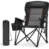 image:imageLETS CAMP Oversized Camping Chairs 2952 High Back Heavy Duty Lawn Chair Support 500LBS Portable Collapsible Chair with Cup Holder Side Pocket2 PackBlackBlack