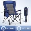 image:imageLETS CAMP Oversized Camping Chairs 2952 High Back Heavy Duty Lawn Chair Support 500LBS Portable Collapsible Chair with Cup Holder Side Pocket2 PackBlackNavy