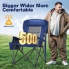 image:imageLETS CAMP Oversized Camping Chairs 2952 High Back Heavy Duty Lawn Chair Support 500LBS Portable Collapsible Chair with Cup Holder Side Pocket2 PackBlackNavy