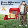 image:imageLETS CAMP Oversized Camping Chairs 2952 High Back Heavy Duty Lawn Chair Support 500LBS Portable Collapsible Chair with Cup Holder Side Pocket2 PackBlackRed