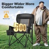 image:imageLETS CAMP Oversized Camping Chairs 2952 High Back Heavy Duty Lawn Chair Support 500LBS Portable Collapsible Chair with Cup Holder Side Pocket2 PackBlackBlack