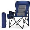 image:imageLETS CAMP Oversized Camping Chairs 2952 High Back Heavy Duty Lawn Chair Support 500LBS Portable Collapsible Chair with Cup Holder Side Pocket2 PackBlackNavy