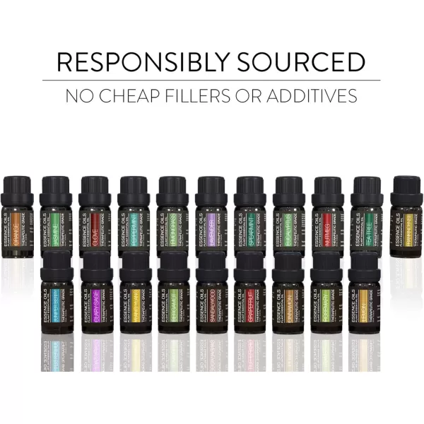 Aromatherapy Essential Oil Diffuser Gift Set  400ml Ultrasonic Diffuser with 20 Essential Plant Oils  4 Timer ampamp 7 Ambient Light Settings  Therapeutic GradeLight Wood Diffuser  20 Essential Oils