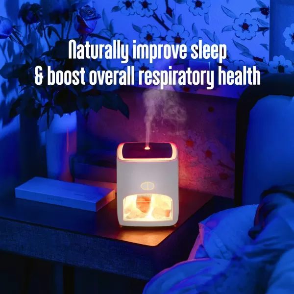 Himalayan Pink Salt Diffuser ampamp 10 Essential Oils  2in1 Therapeutic Device  Aromatherapy ampamp Ionic Himalayan Salt Therapy  400ml Ultrasonic Vaporizer and Ionizer with Ambient Glow LightWhite