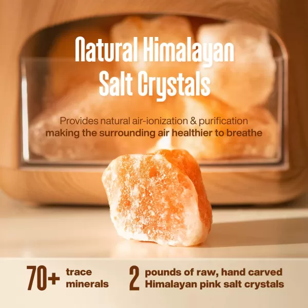Himalayan Pink Salt Diffuser ampamp 10 Essential Oils  2in1 Therapeutic Device  Aromatherapy ampamp Ionic Himalayan Salt Therapy  400ml Ultrasonic Vaporizer and Ionizer with Ambient Glow LightLight