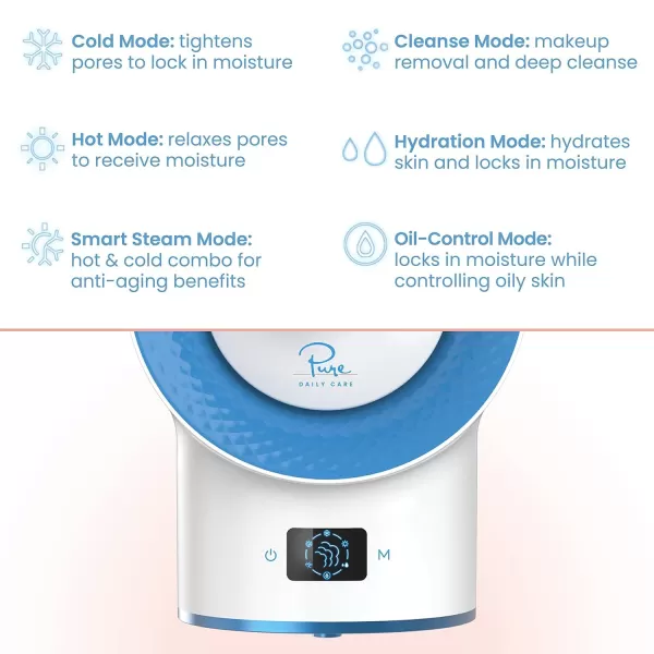 NanoSteamer Clinical  10in1 Smart Steam Dermatologist Grade Ionic Facial Steamer with 2 MultiPosition Steam Nozzles  Digital LCD Screen  Extraction Set  6 PreProgrammed Professional Modes