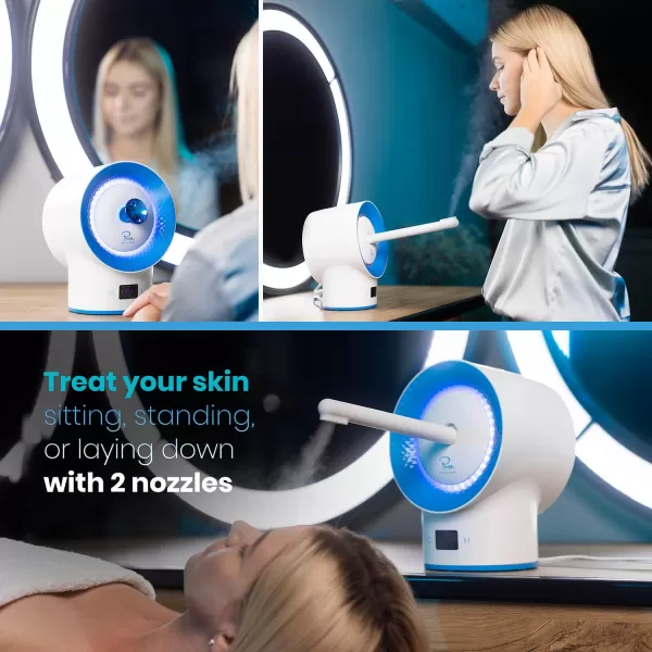 NanoSteamer Clinical  10in1 Smart Steam Dermatologist Grade Ionic Facial Steamer with 2 MultiPosition Steam Nozzles  Digital LCD Screen  Extraction Set  6 PreProgrammed Professional Modes