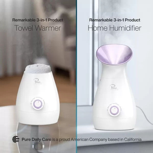 NanoSteamer Large 3in1 Nano Ionic Facial Steamer with Precise Temp Control  Humidifier  Unclogs Pores  Blackheads  Spa Quality  Bonus 5 Piece Stainless Steel Skin Kit TealLilac
