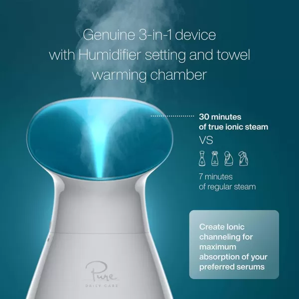 NanoSteamer Large 3in1 Nano Ionic Facial Steamer with Precise Temp Control  Humidifier  Unclogs Pores  Blackheads  Spa Quality  Bonus 5 Piece Stainless Steel Skin Kit TealTeal