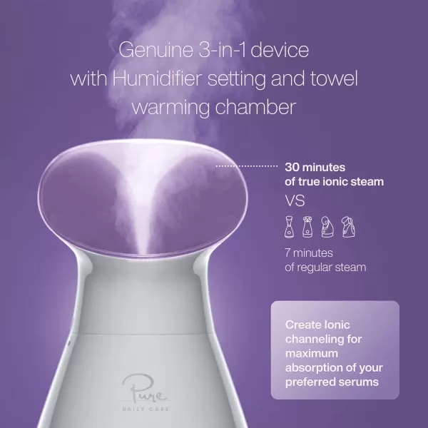NanoSteamer Large 3in1 Nano Ionic Facial Steamer with Precise Temp Control  Humidifier  Unclogs Pores  Blackheads  Spa Quality  Bonus 5 Piece Stainless Steel Skin Kit TealLilac