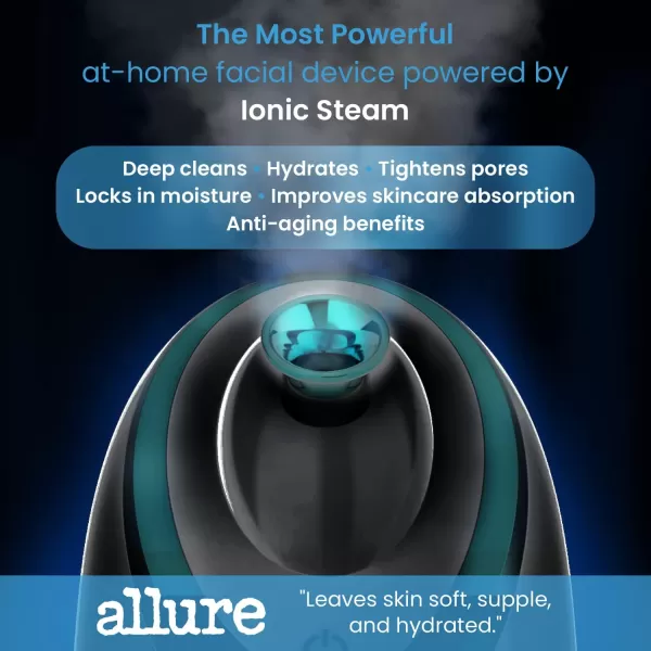 NanoSteamer Luxe by Pure Daily Care in Navy  Ionic Facial Steamer with Smart Steam Technology  6 Steam Modes  Aromatherapy Basket  Digital LCD Screen  Hot Steam ampamp Cool Mist l Extraction SetWhite