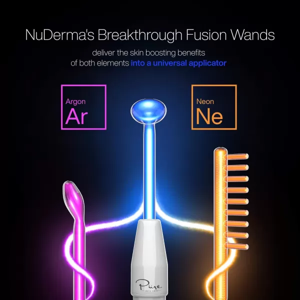 NuDerma Clinical Skin Therapy Wand  Portable Skin Therapy Machine w 6 Fusion Neon  Argon Wands  Anti Aging  Clarifying  Skin Tightening ampamp Radiance  Wrinkle Reducing