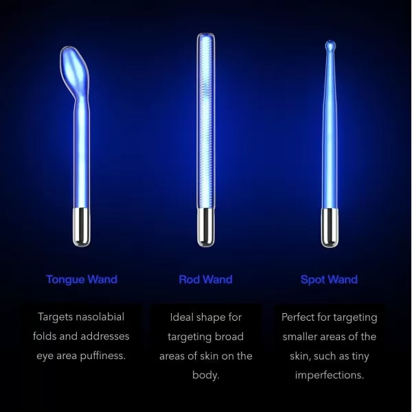 NuDerma Clinical Skin Therapy Wand  Portable Skin Therapy Machine w 6 Fusion Neon  Argon Wands  Anti Aging  Clarifying  Skin Tightening ampamp Radiance  Wrinkle Reducing