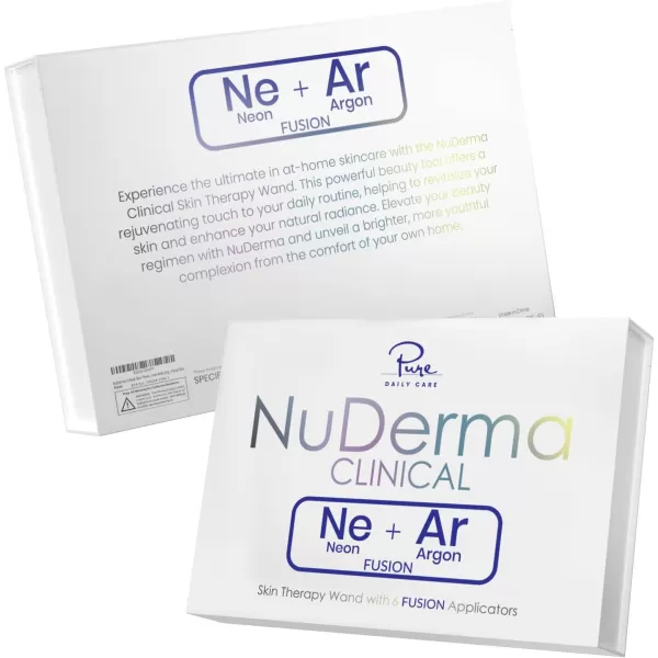 NuDerma Clinical Skin Therapy Wand  Portable Skin Therapy Machine w 6 Fusion Neon  Argon Wands  Anti Aging  Clarifying  Skin Tightening ampamp Radiance  Wrinkle Reducing