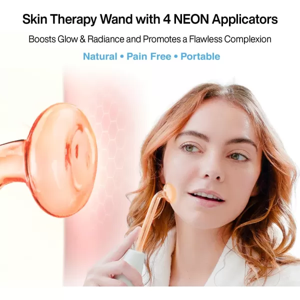 NuDerma Portable Handheld Skin Therapy Wand Machine wNeon  AntiAging  Skin Tightening  Wrinkle Reducing  Dark Circles  Clarifying  Hair ampamp Scalp Stimulator