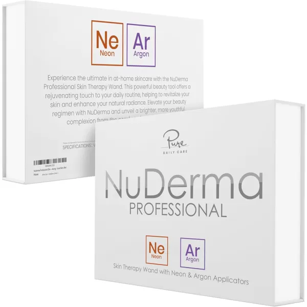 NuDerma Professional Skin Therapy Wand  Portable Skin Therapy Machine with 6 Neon ampamp Argon Wands  Boost Your Skin  Clear Firm ampamp Tighten