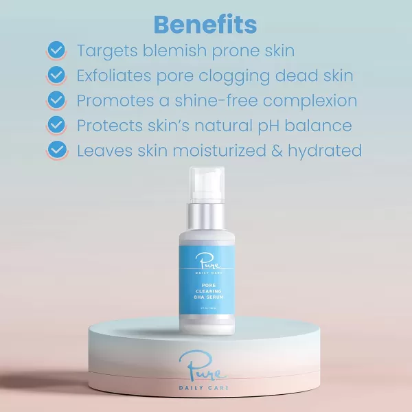 Pore Clearing BHA Serum  Salicylic Acid Acne Exfoliating Serum for Blemishes Blackheads Oily Skin