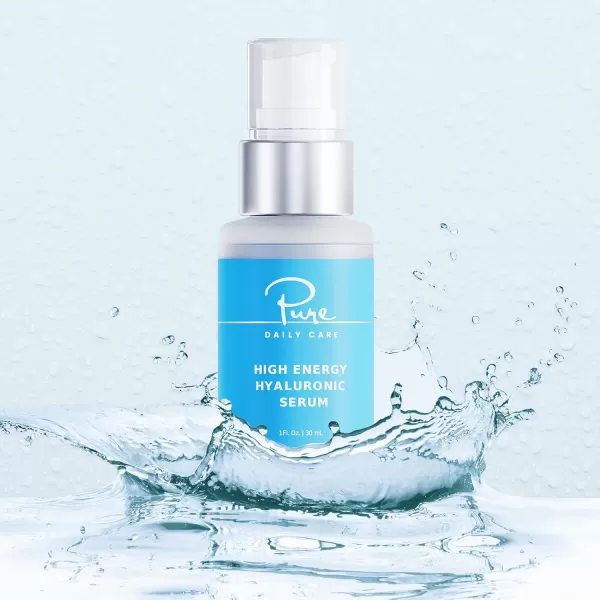 Pure Daily Care High Energy Hyaluronic Serum 1oz  Hydrating Clinical Grade Hyaluronic Acid Serum1 Fl Oz Pack of 1